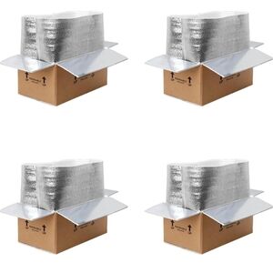 Insulated Shipping Boxes with Foil Liner For Perishable Food, 4 Pack(15"x9"x7'')